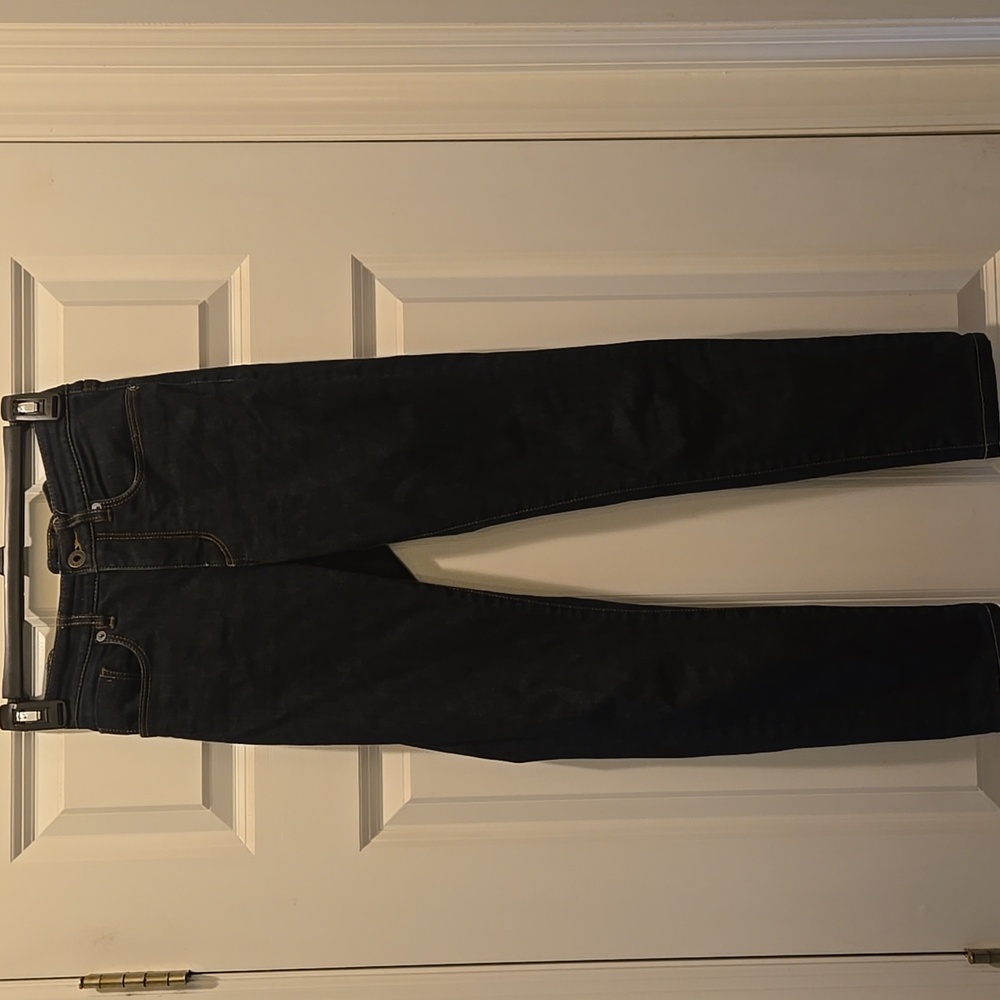 LL Bean Signature Jeans Women's 0 Dark Blue Wash Straight Leg Skinny Denim